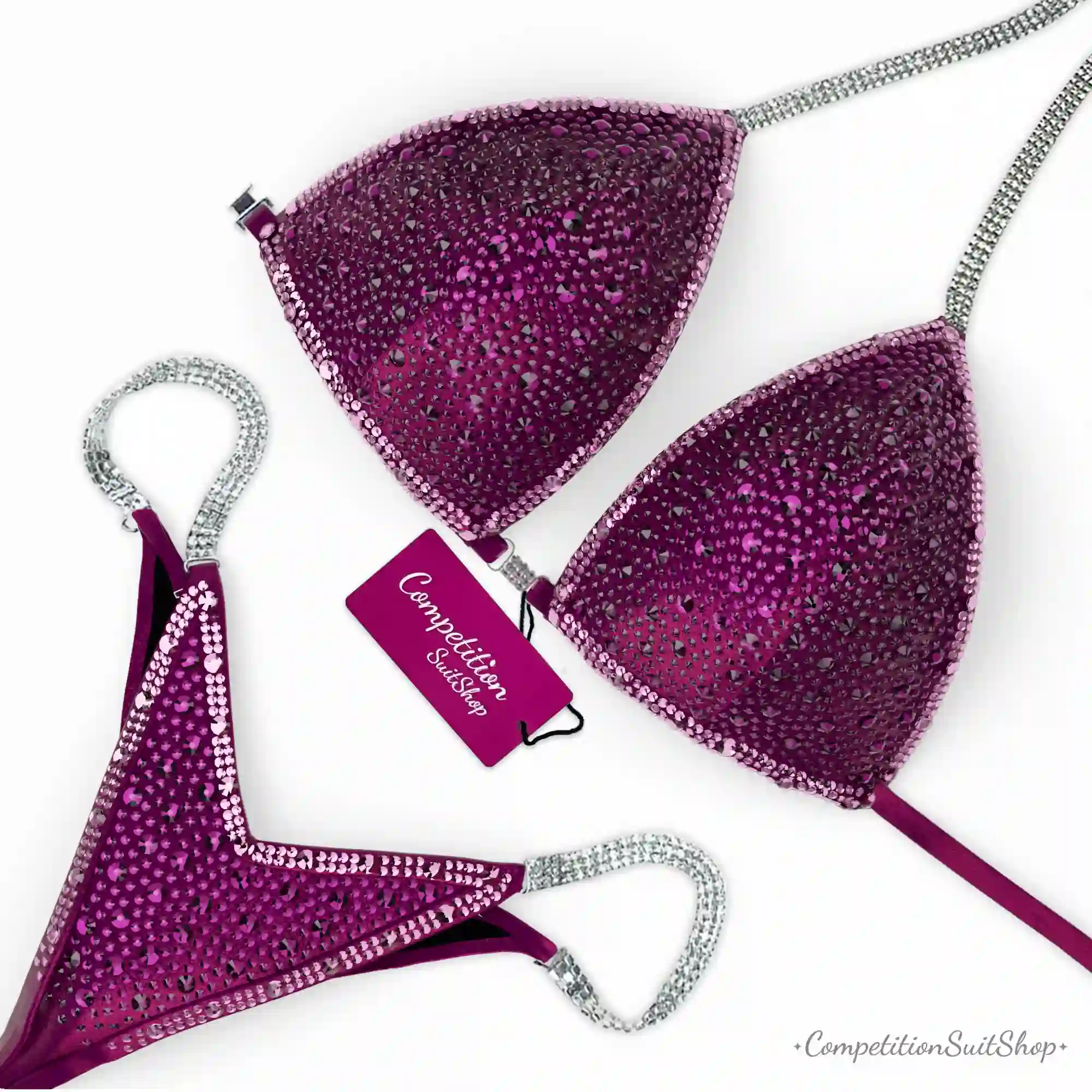 Magenta Pink Trim Competition Bikini BM216-6